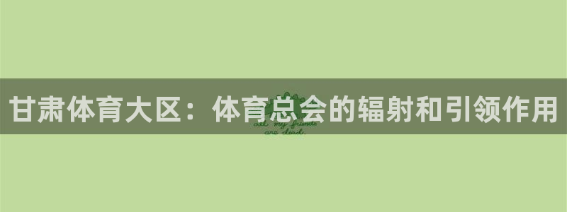 甘肃体育大区：体育总会的辐射和引领作用