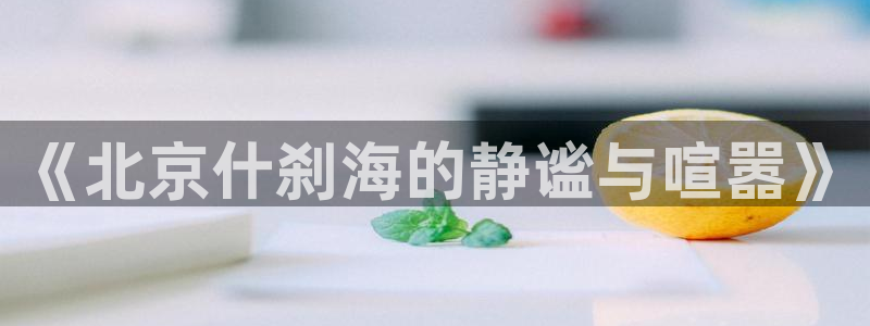 鲸鱼吓唬小孩：《北京什刹海的静谧与喧嚣》